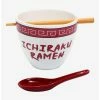 Kitchen Naruto Shippuden Ichiraku Ramen Bowl With Chopsticks And Spoon