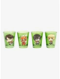 Kitchen Attack On Titan Chibi Characters Mini Glass Set - BoxLunch Exclusive
