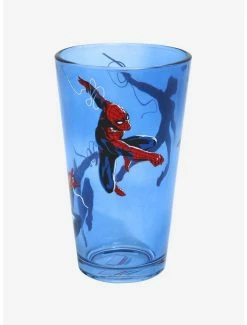 Kitchen Marvel Spider-Man Swinging Spider-Man Pint Glass - BoxLunch Exclusive