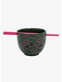 Kitchen Studio Ghibli Kiki’s Delivery Service Jiji & Flowers Ramen Bowl With Chopsticks - BoxLunch Exclusive