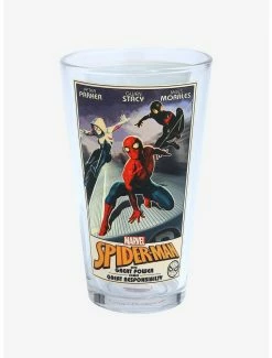 Kitchen Marvel Spider-Man Spider-Verse Friends Poster Pint Glass