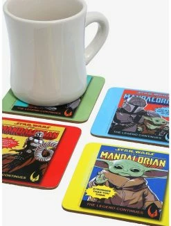 Kitchen Star Wars The Mandalorian Comic Book Art Coaster Set