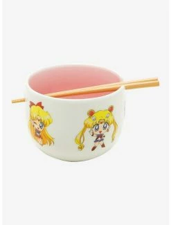Kitchen Sailor Moon Crystal Chibi Sailor Guardians Ramen Bowl With Chopsticks