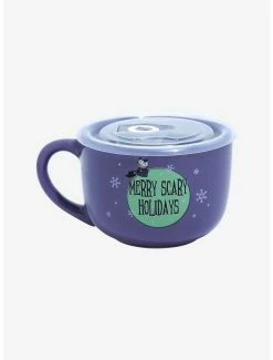 Kitchen Disney The Nightmare Before Christmas Merry Scary Holidays Soup Mug With Lid