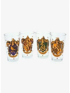 Kitchen Harry Potter Hogwarts House Crest Pint Glass Set