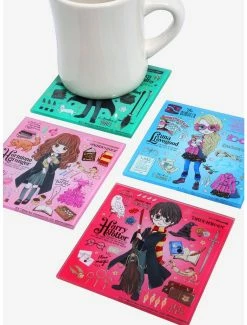 Kitchen Harry Potter Chibi Characters Glass Coaster Set
