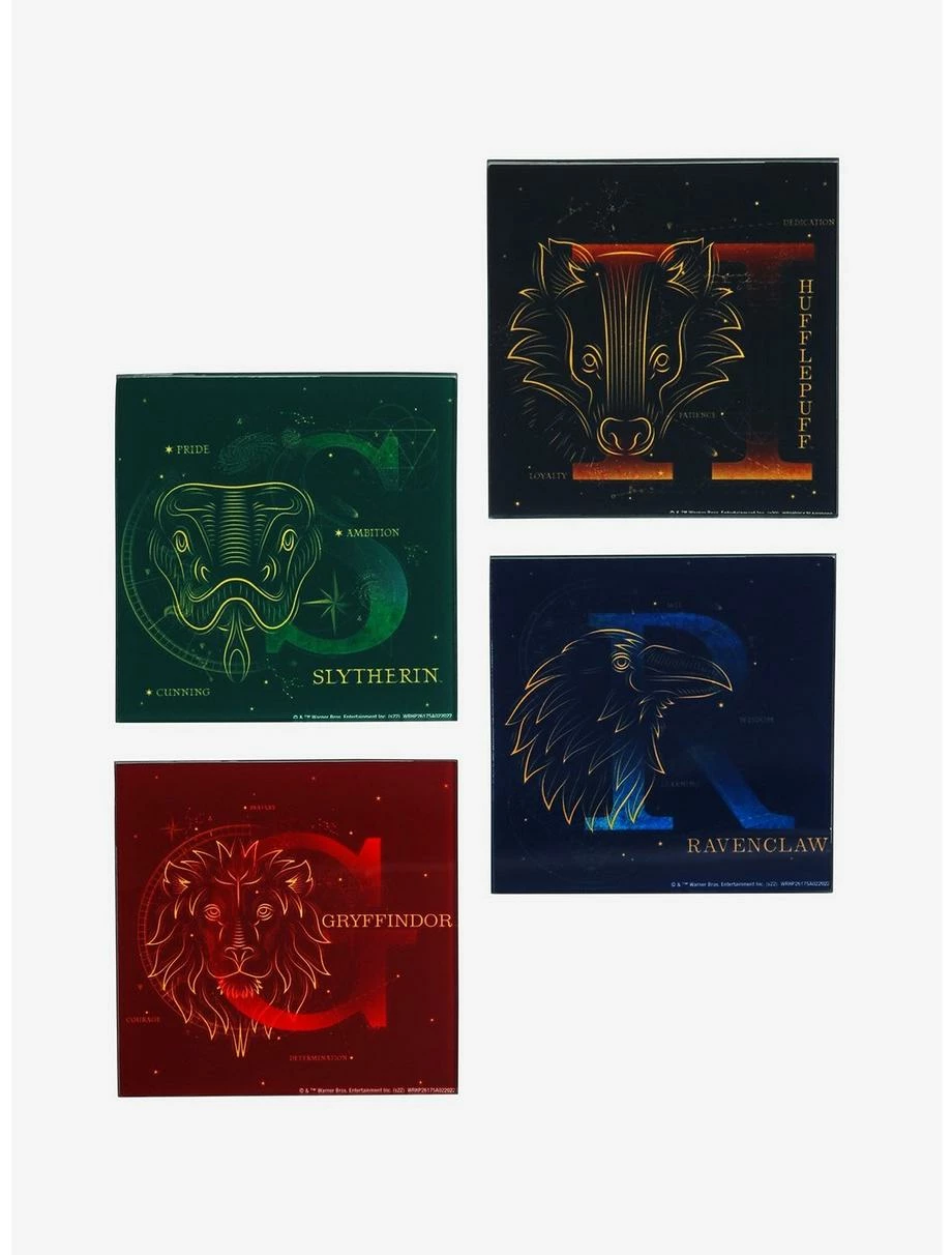 Kitchen Harry Potter Hogwarts House Constellations Glass Coaster Set - Image 2