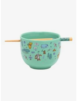 Kitchen Disney Winnie The Pooh Icons Ramen Bowl With Chopsticks