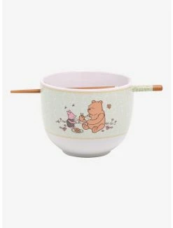 Kitchen Disney Winnie The Pooh Storybook Portrait Ramen Bowl With Chopsticks