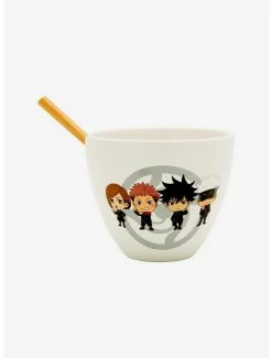 Kitchen Jujutsu Kaisen Chibi Characters Ramen Bowl With Chopsticks