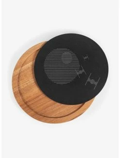 Kitchen Star Wars Death Star Insignia Acacia And Slate Serving Board With Cheese Tools Set