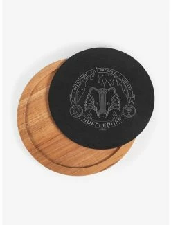 Kitchen Harry Potter Hufflepuff Insignia Acacia And Slate Serving Board With Cheese Tools